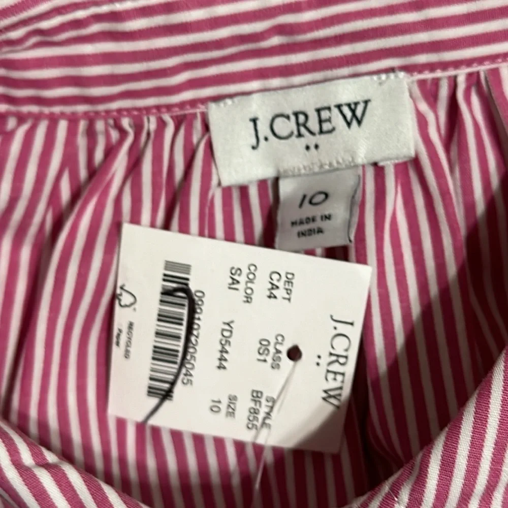 J.Crew Collared Mini Shirtdress in Soft Azalea Ivory - Picture 8 of 8